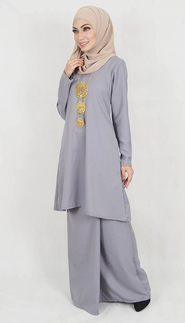 SW5014 Baju Kurung (Plus Size) Grey