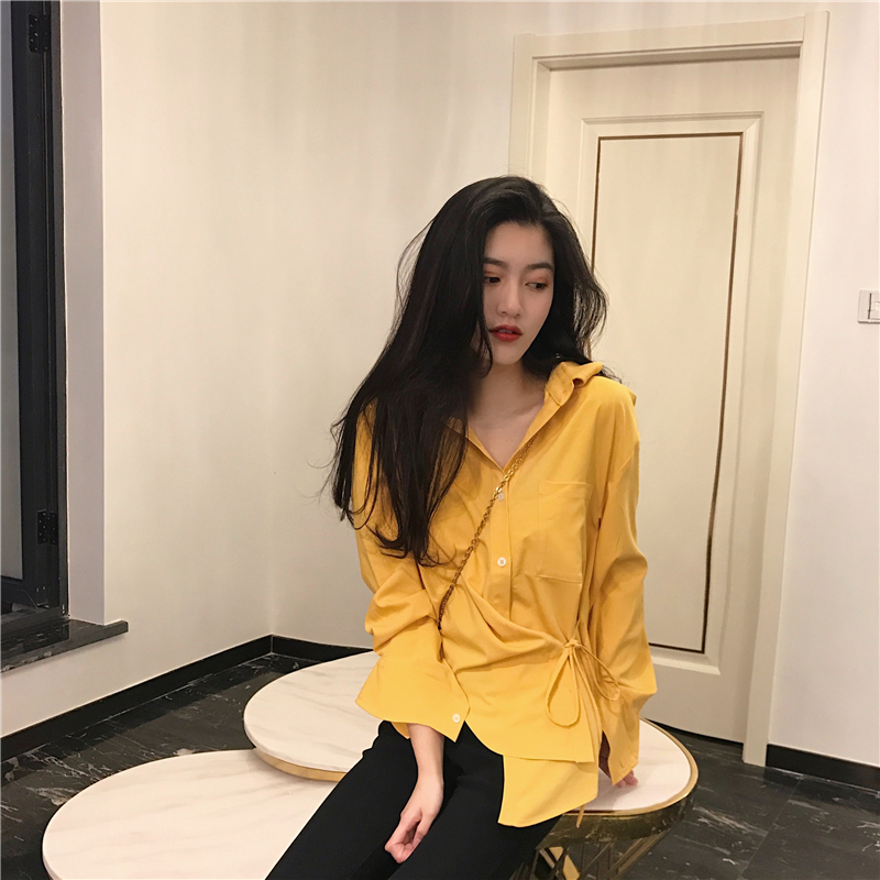 VW12358 Fashion Long Top Yellow