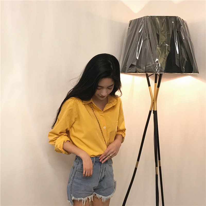 VW12358 Fashion Long Top Yellow