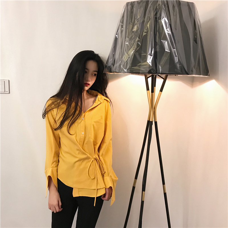 VW12358 Fashion Long Top Yellow