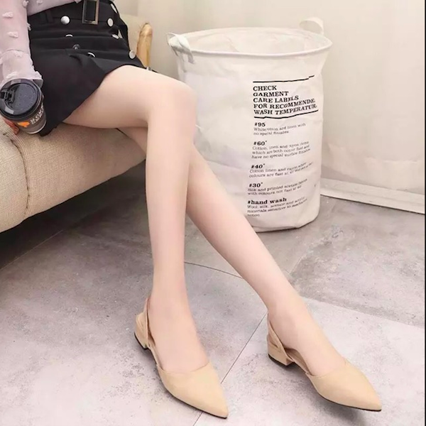 HT123 Sweet Flat Strap Heel Cream