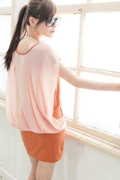 WD21651 Korea Trend Dress Orange