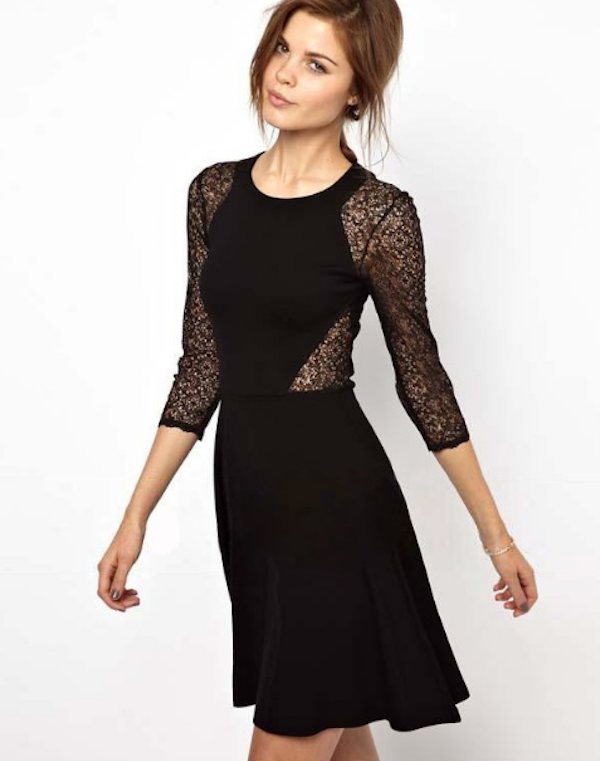 WD21658 Sexy Europe Lace Dress Black