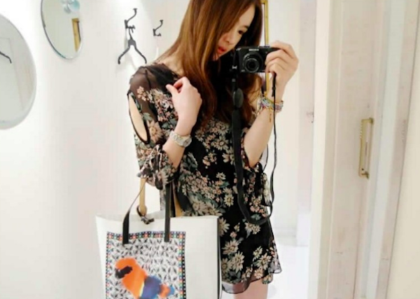 WD21662 Pretty Chiffon Floral Dress Black