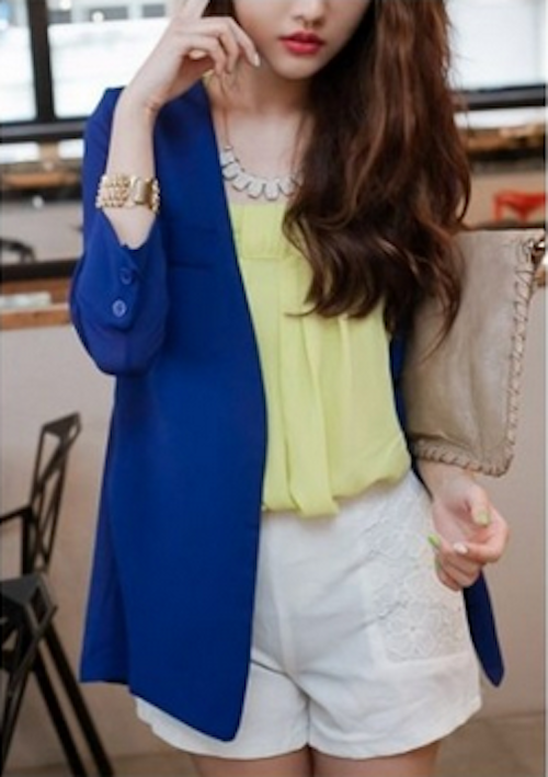 WJ21673 Lovely Chiffon Cardigan Blue