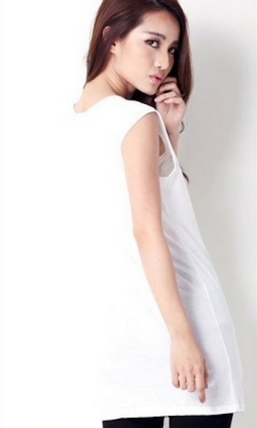 WD21681 Fashion Sleeveless Top White