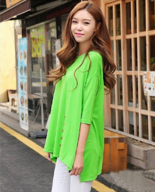 WT21698 Stylish Bright Top Green