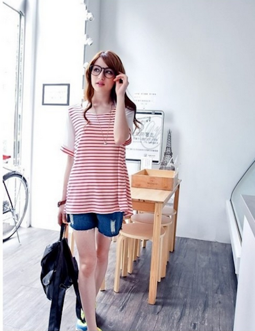 WT21700 Stripe Top Red