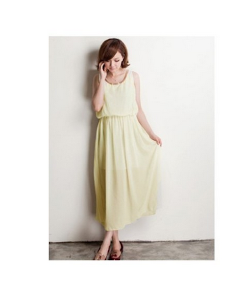 WD21702 Sleeveless Chiffon Dress Almond