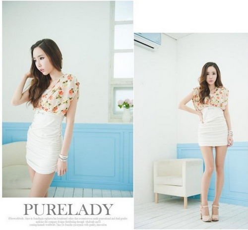 WD21705 Stylish One Piece Dress White