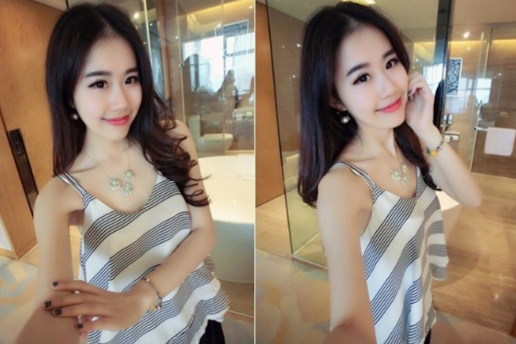 WT21711 Sexy Strap Chiffon Top White