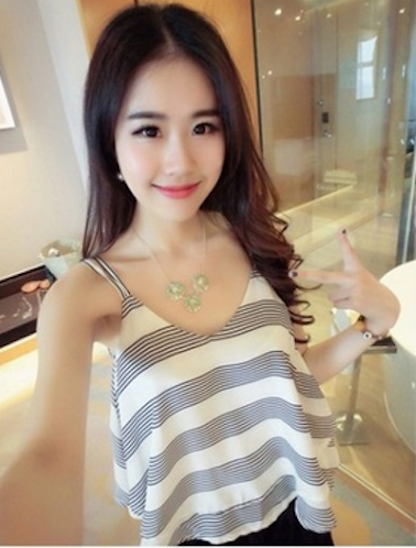 WT21711 Sexy Strap Chiffon Top White