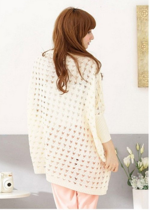 WT21718 Stylish Knit Top Beige