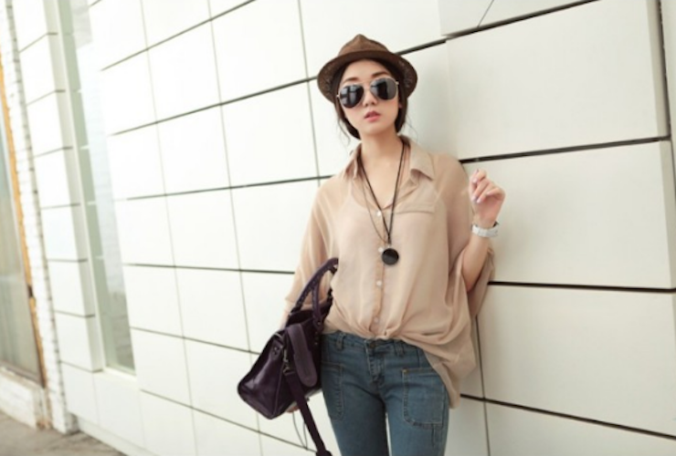 WT21722 Korea Fashion Top Almond