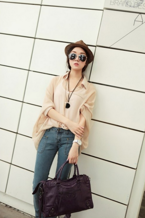 WT21722 Korea Fashion Top Almond