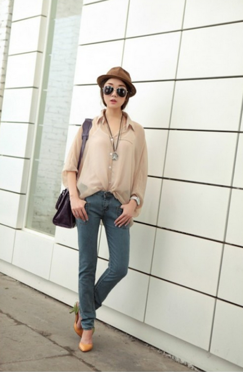 WT21722 Korea Fashion Top Almond