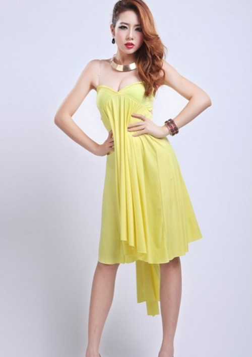 WD21724 Unique Dress Yellow