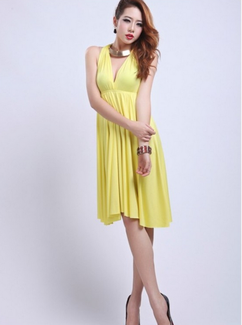 WD21724 Unique Dress Yellow