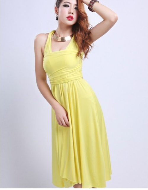 WD21724 Unique Dress Yellow