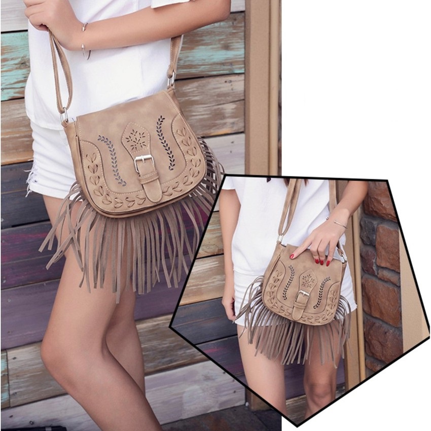 KW80373 Casual Vintage Sling Bag Khaki