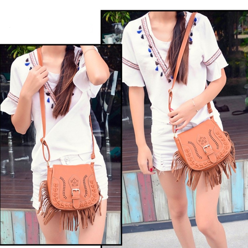 KW80373 Casual Vintage Sling Bag Light Brown