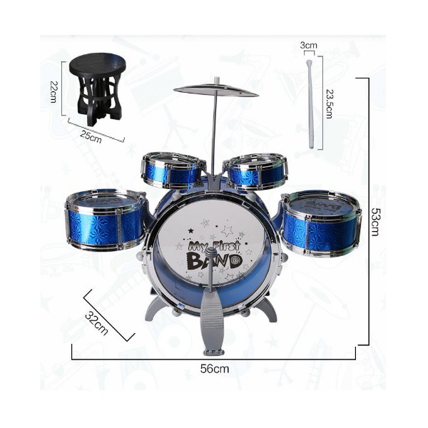 MK022 Kid's Jazz Drum Set Blue