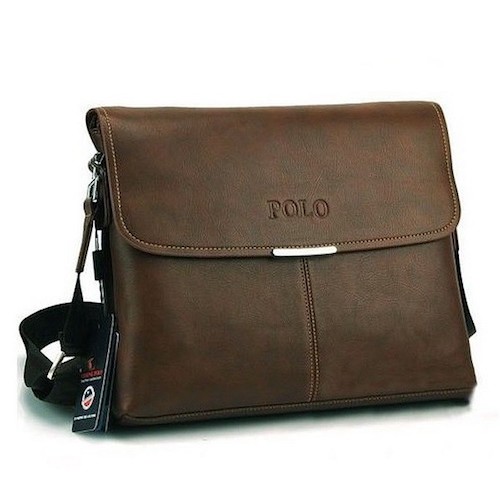 MK031 Men's Shoulder Bag Dark Brown