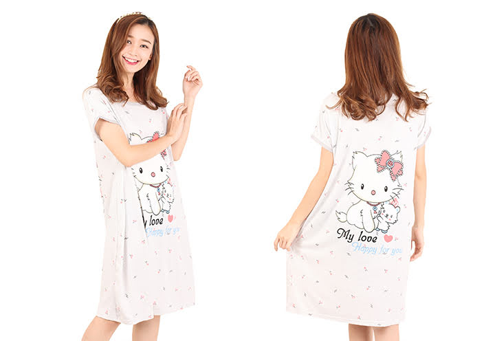 QA-466 Cute Kitty Sleepwear Light Blue