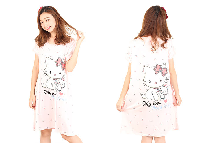 QA-466 Cute Kitty Sleepwear Pink