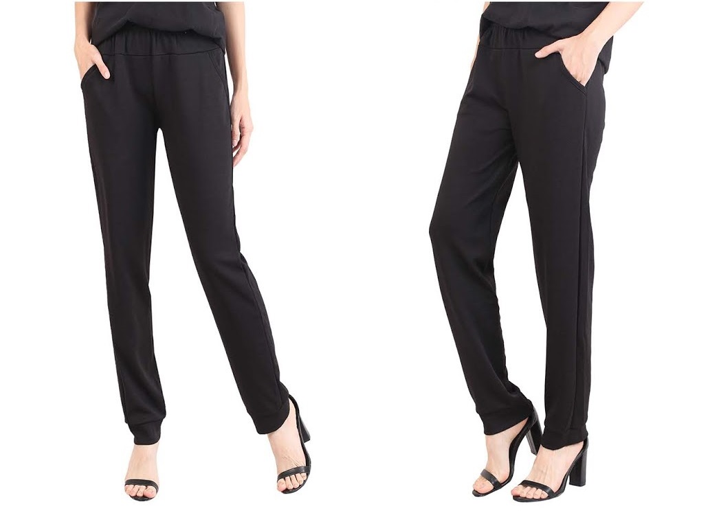 QA-470 Straight Cut Pants Black