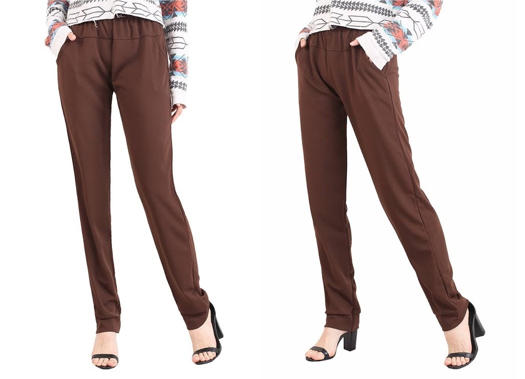 QA-470 Straight Cut Pants Brown