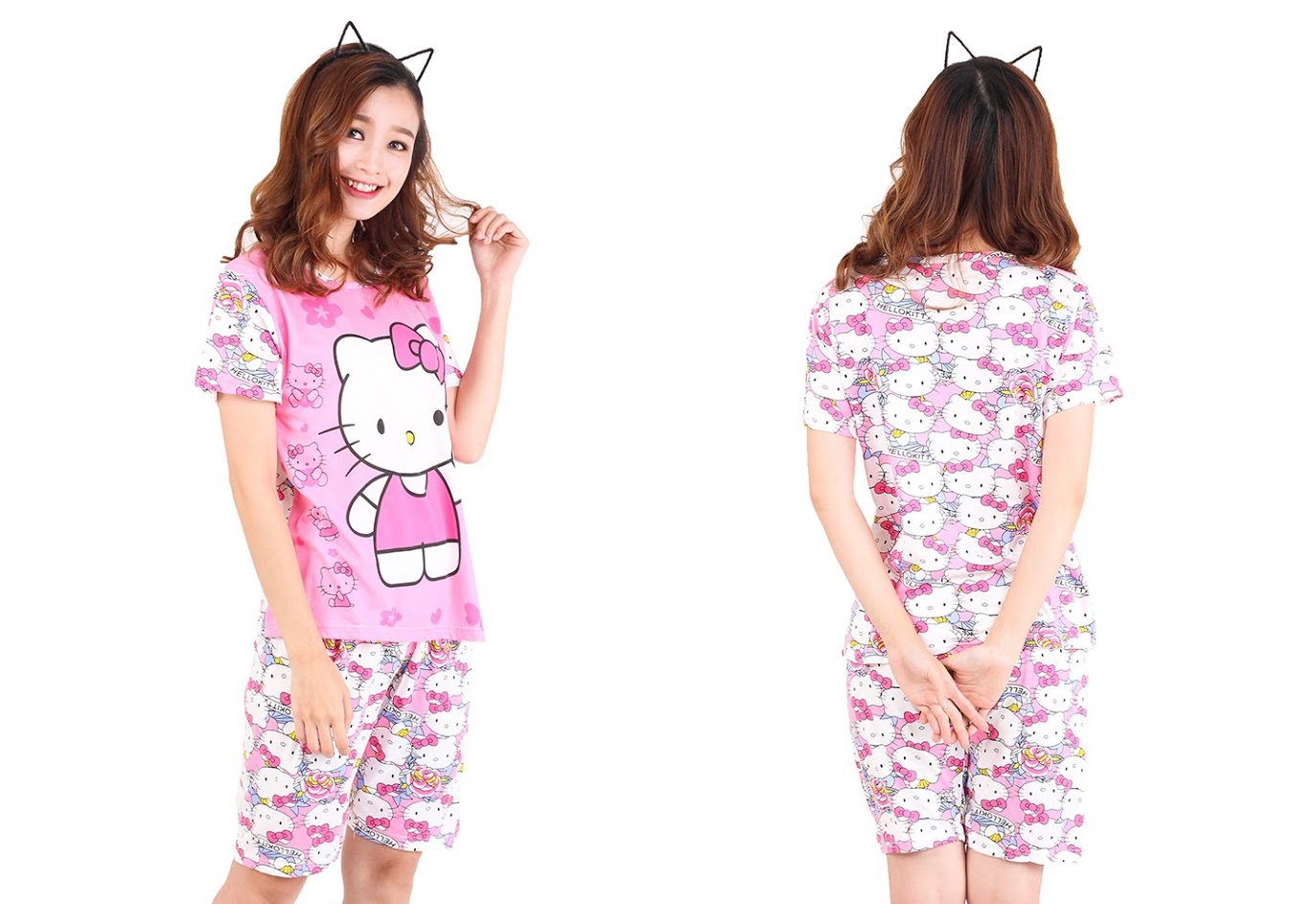 QA-471 Cute Cartoon Sleepwear Light Pink Hello Kitty