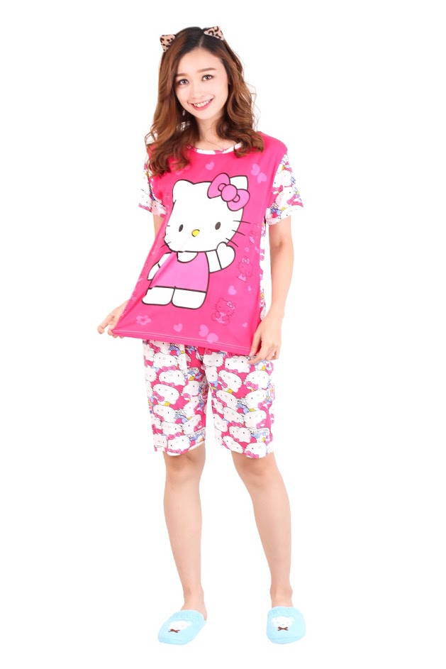 QA-471 Cute Cartoon Sleepwear Pink Hello Kitty