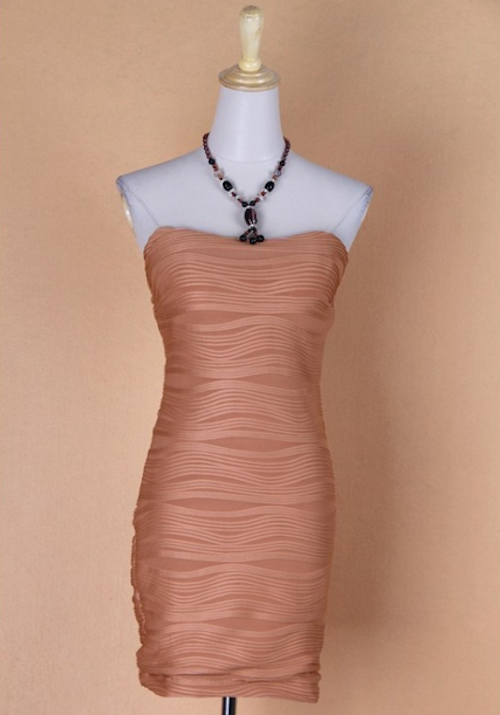 WD21733 Europe Sexy Tube Dress Brown