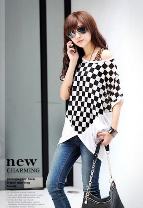 WT21740 Korea Stylish Top White