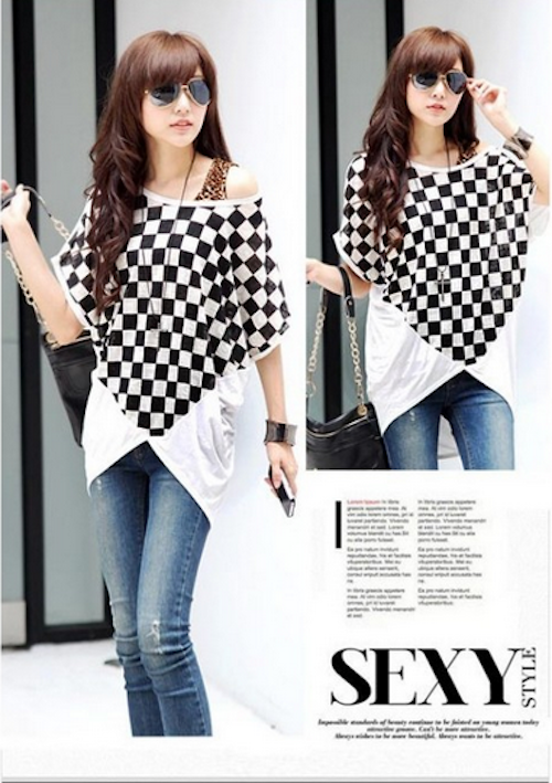 WT21740 Korea Stylish Top White