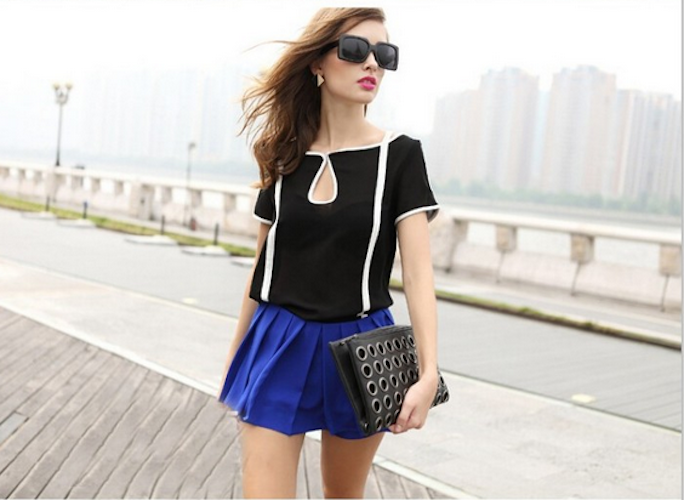 WT21744 Europe Fashion Top Black