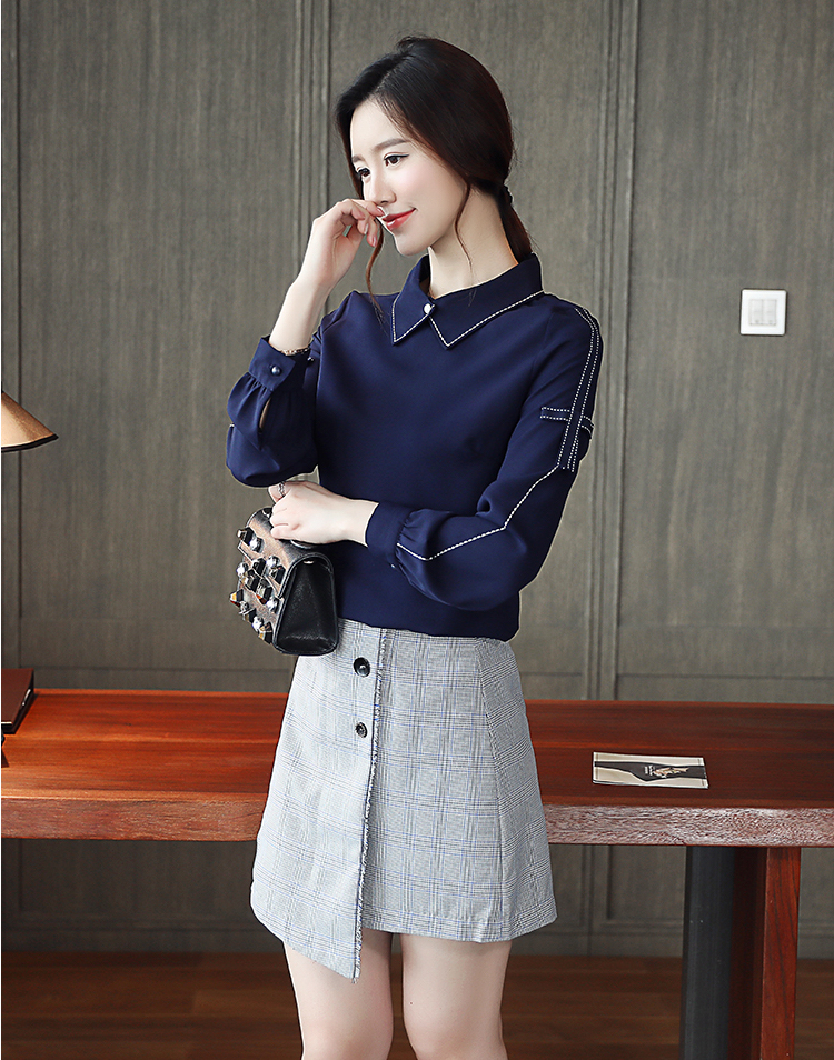 GW2311 Stylish OL Top Dark Blue