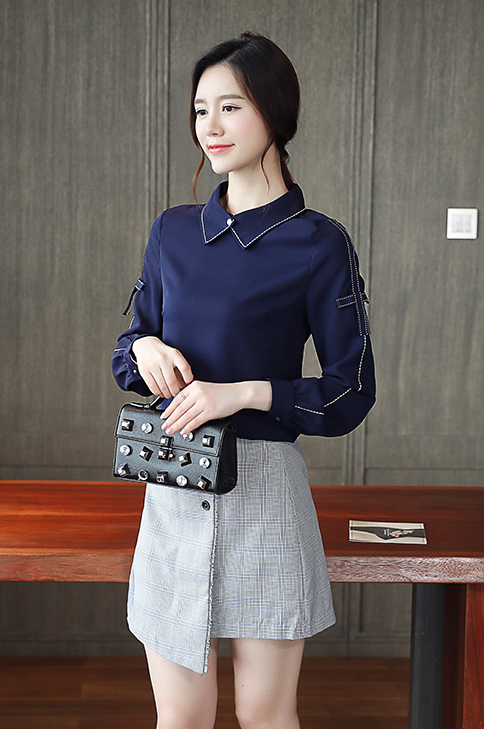 GW2311 Stylish OL Top Dark Blue