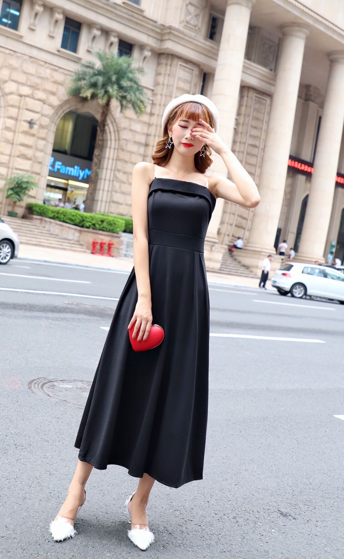 GW2313 Charming Off Shoulder Maxi Dress Black