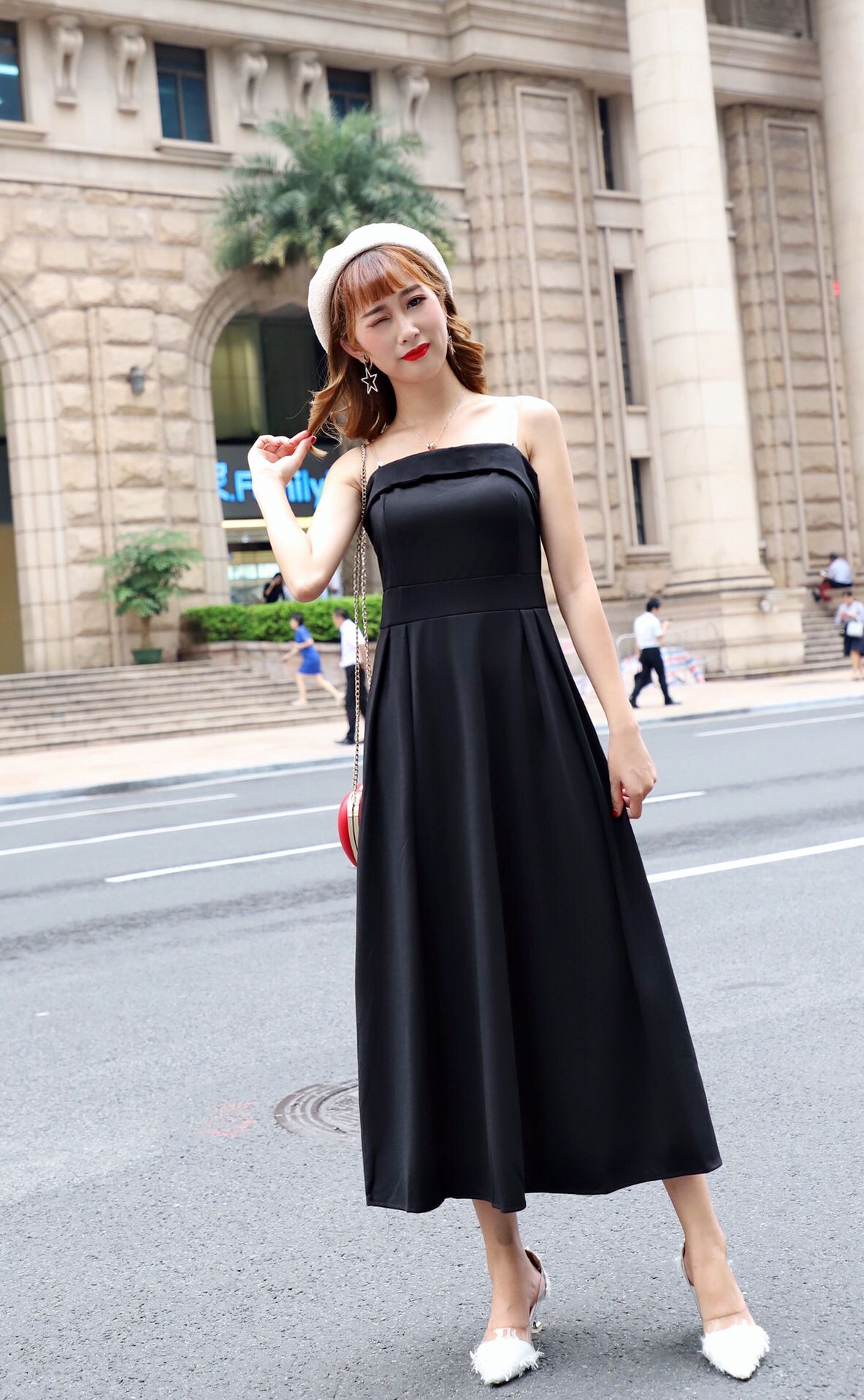 GW2313 Charming Off Shoulder Maxi Dress Black