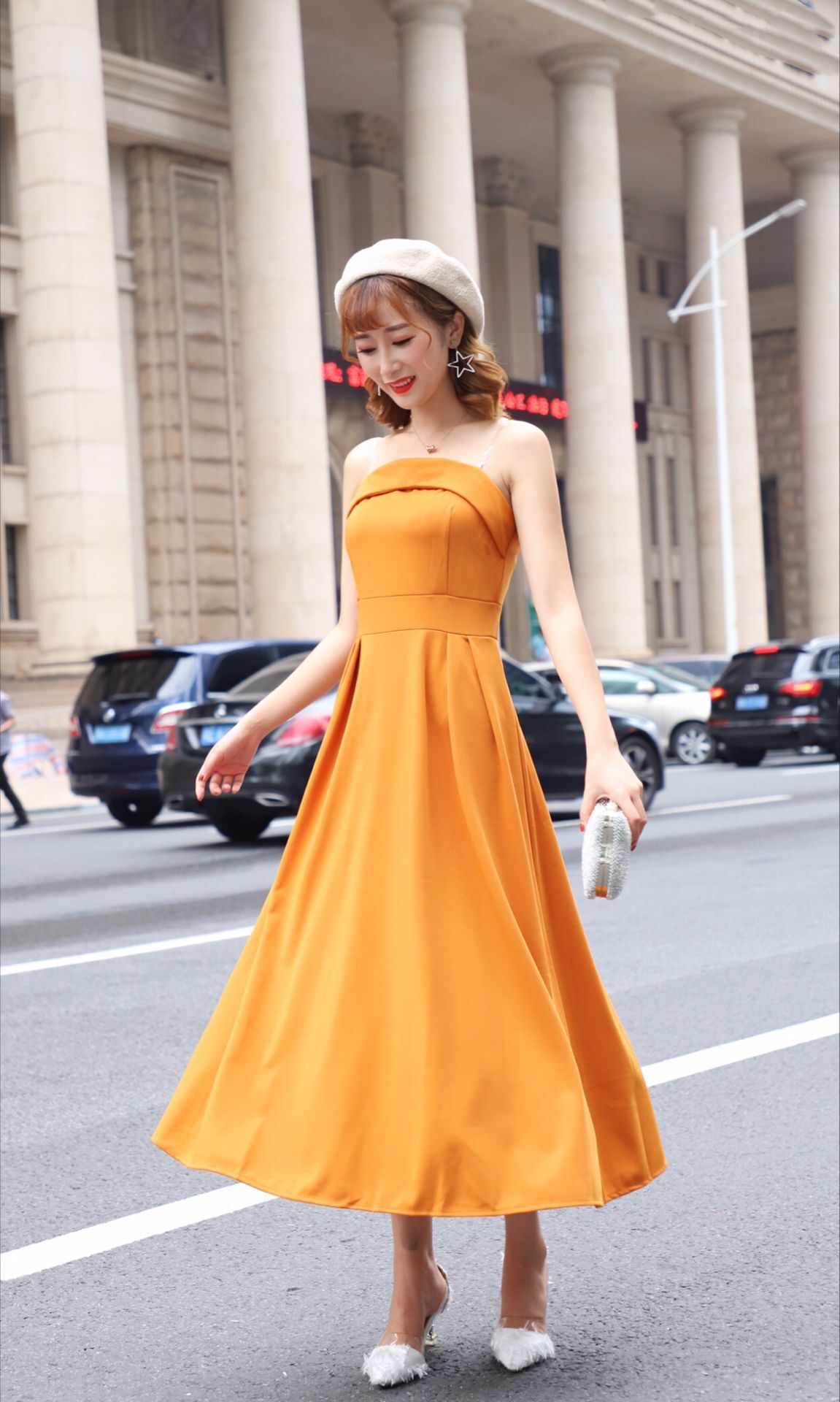 GW2313 Charming Off Shoulder Maxi Dress Yellow