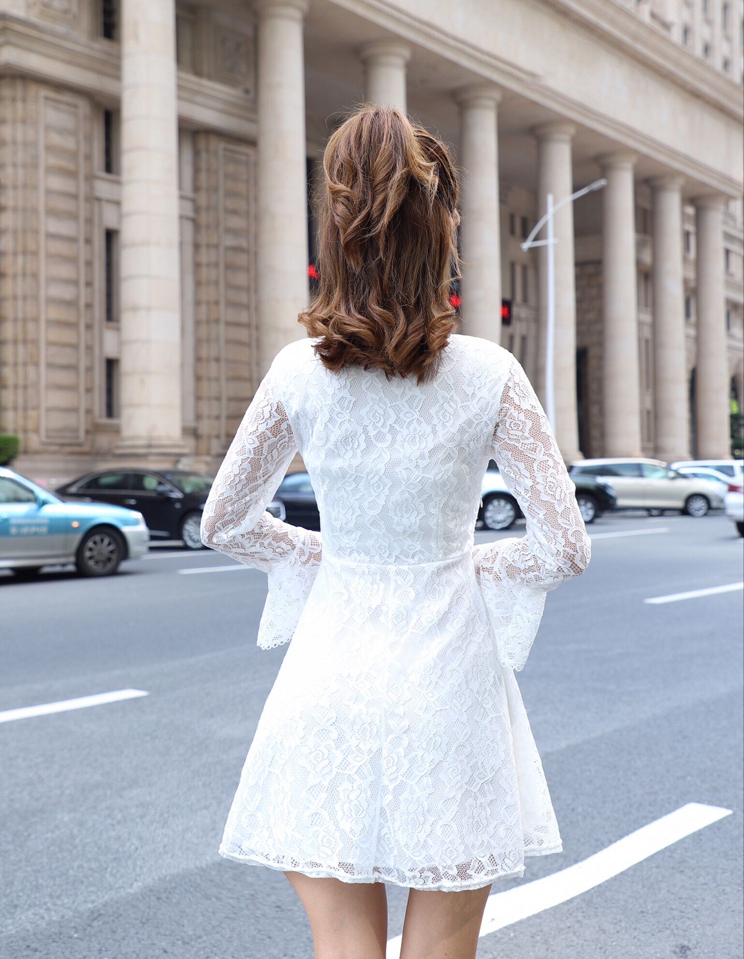 GW2314 Lovely Lace Dress White