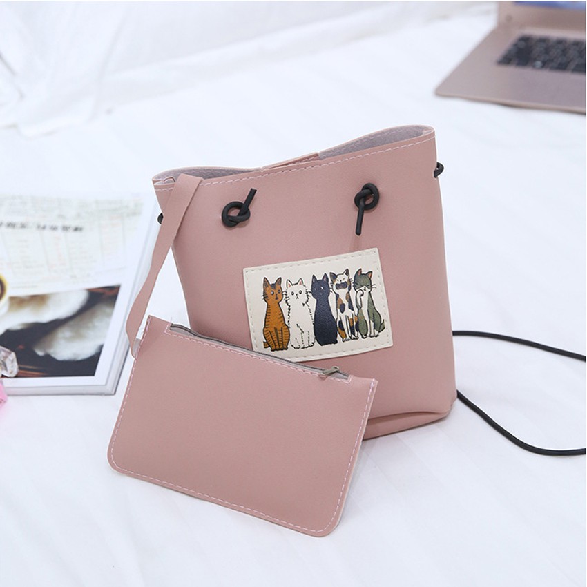 KW80378 Casual Cat 2 In 1 Bag Light Pink