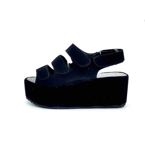 HA020 Strappy Wedges Black