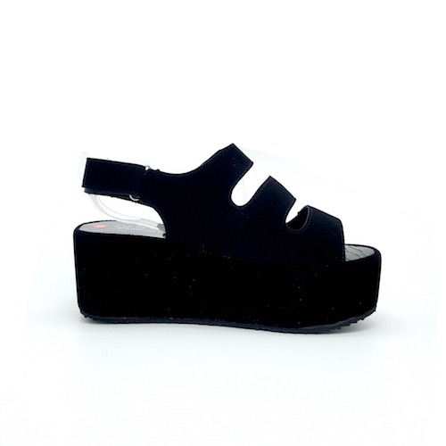 HA020 Strappy Wedges Black