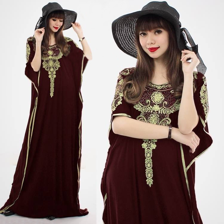 JW5001 Quality Batwing Dress Maroon