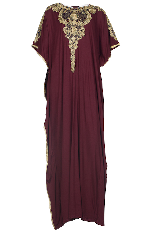 JW5001 Quality Batwing Dress Maroon