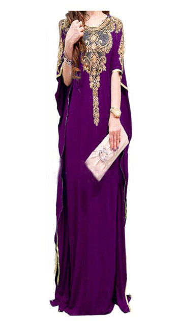 JW5001 Quality Batwing Dress Purple