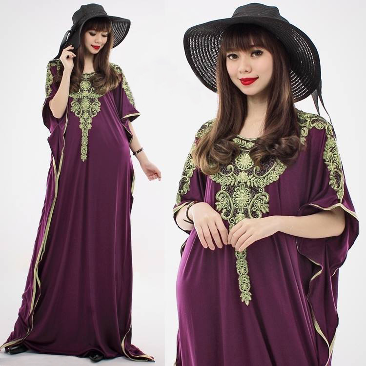 JW5001 Quality Batwing Dress Purple